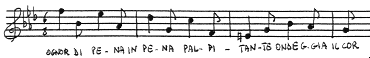 Es.10 - Ognor di pena in pena palpitante ondeggia il cor