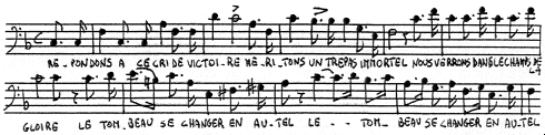 Es.59 - Répondons à ce cri de victoire méritons un trépas immortel nous verrons dans les champs de la gloire le tombeau se changer en autel le tombeau se changer en autel